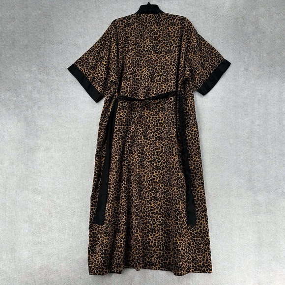Contessa di Roma Nightgown Chemise Robe Set Womens SMALL Leopard Cheetah Print - Picture 2 of 15